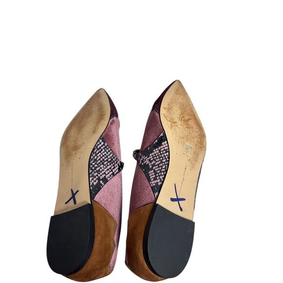 Coach Tabitha Simmons Harriette Velvet Colorblock Mary Jane Shoes Size 10 - Picture 9 of 14